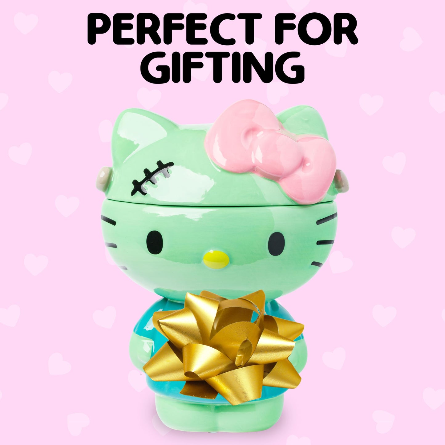 Silver Buffalo Sanrio Hello Kitty Frankenstein Sculpted Ceramic Cookie Jar, 7” x 5.75” x 9.75”