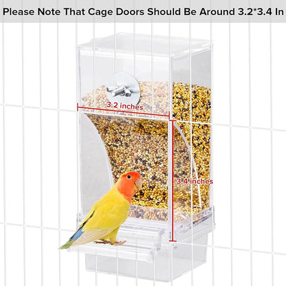 lemtrflo No Mess Bird Feeder Water Dispenser Set, Bird Feeder for Cage, Cage Accessories for Cockatiels, Finches, Budgies and Canaries