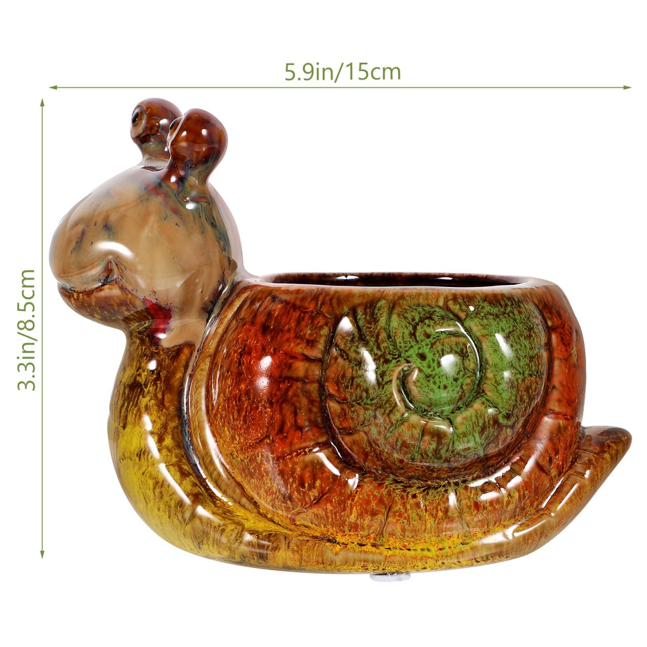 OFFSCH Snail Flowerpot Decorative Resin Planter 5.90X5.11X3.34In Indoor Outdoor Succulent Pot for Home Garden Balcony Tabletop Decor
