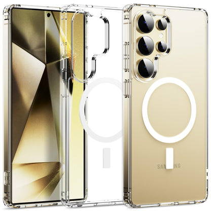 CASEVASN Compatible with Samsung Galaxy S24 Ultra Case, Hybrid Scratch Resistant Clear TPU Shock Absorption Slim Flexible Gel Silicone Protective Magnetic Phone Cover for Galaxy S24 Ultra (Clear)