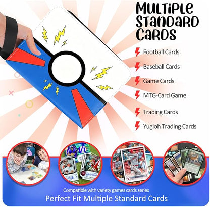 Collectible Trading Card Albums, 400 Card Holders with 50 Removable Sleeves, Portable 4 Pockets Collectible Trading Card Binder, PU Card Collection Binder for MTG, TCG, Sport Card, Game Cards