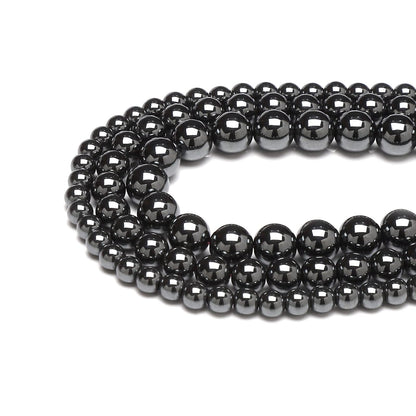 45pcs 8mm Natural Black Hematite Gemstone Beads Energy Healing Crystal Round Loose Stone Beads for Jewelry Making, DIY Bracelets Necklaces