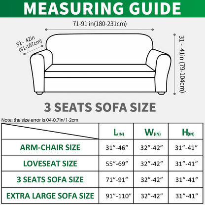MAXIJIN Stretch Couch Cover Sofa Covers for 3 Cushion Couch (71"-91" Washable Sofa Slipcovers with Non-Slip Foam & Elastic Strap, Dog Cat Pet Friendly Furniture Protector (Large, Beige)