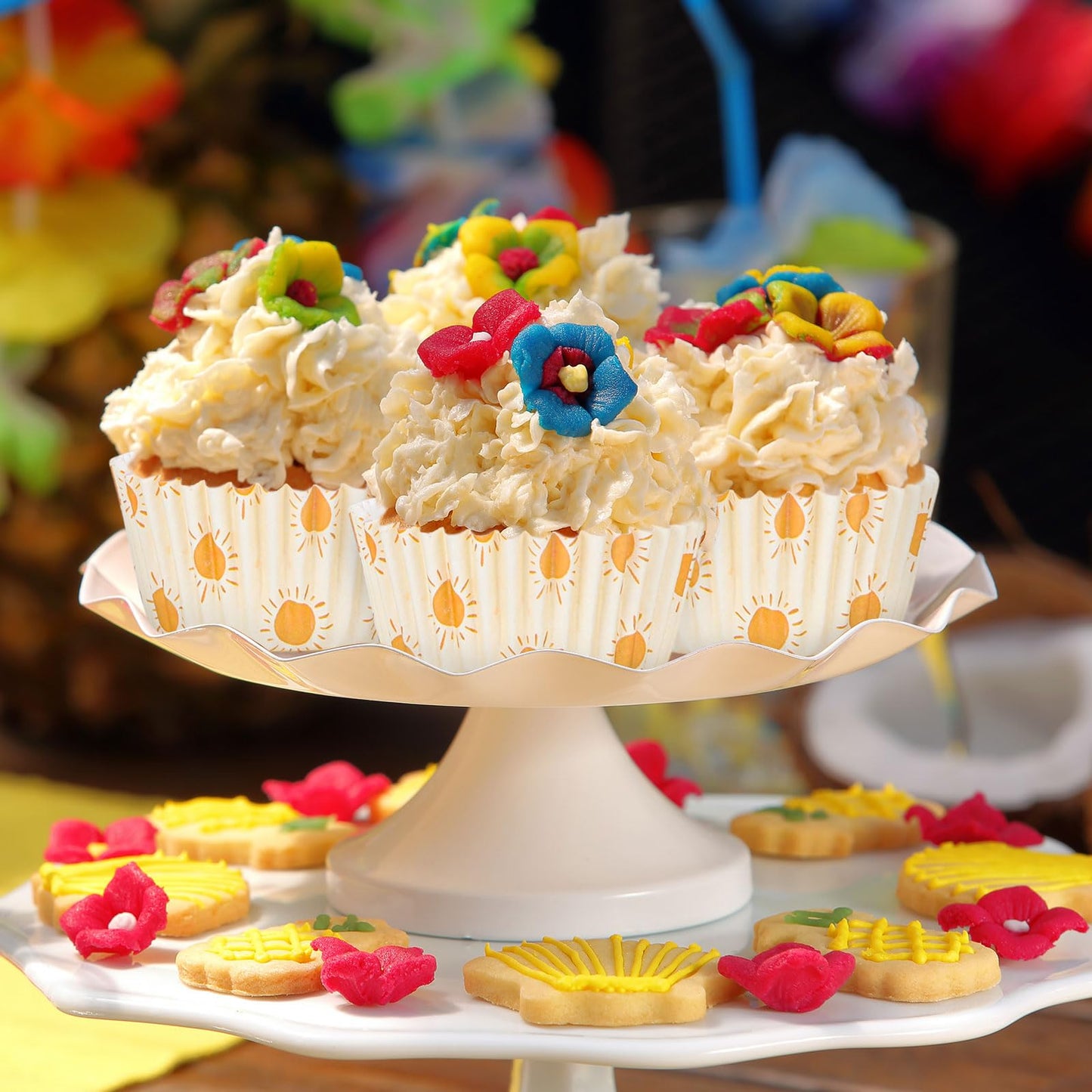 600Pcs Boho Sun Cupcake Liners Hippie Summer Sunshine Cupcake Wrappers First Trip Around The Sun Party Paper Baking Cup Holder for Baby Shower Wedding Birthday Party