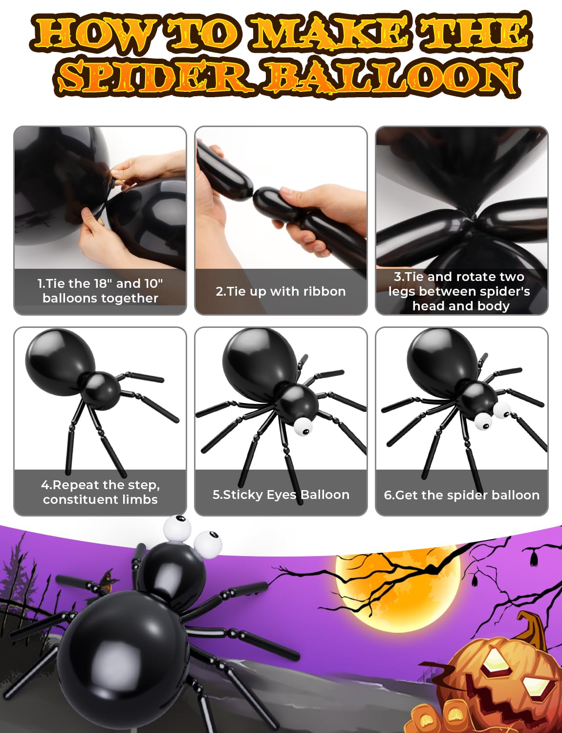 Halloween Balloons Garland Arch Kit,126pcs DIY Halloween Party Balloon With Black,Orange,Purple,Fruit Green,Confetti,Balloons,Boo,Spider,Pumpkin Foil Balloon for HalloweenParty Decorations Indoor
