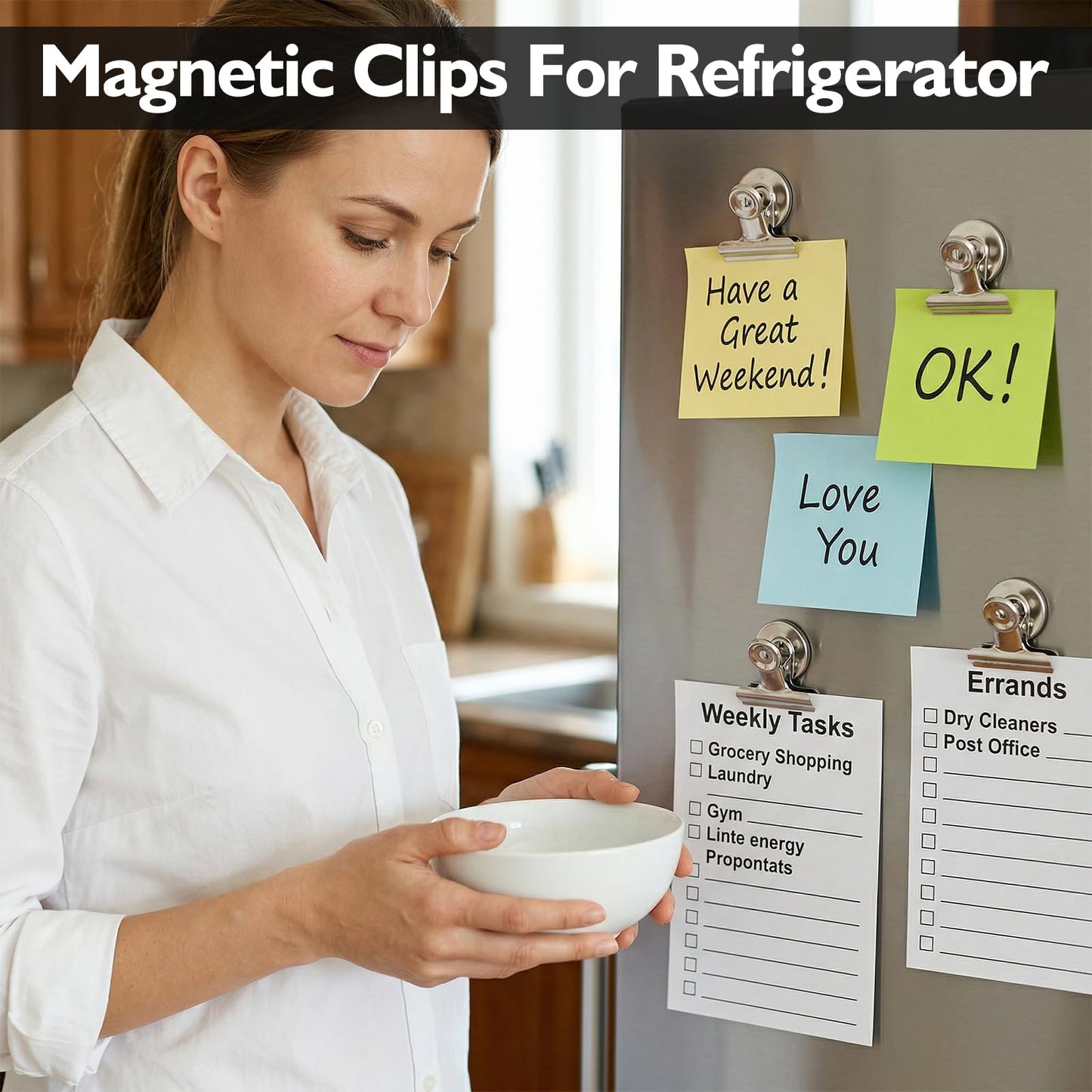 100 Pack Heavy Duty Fridge Magnets, Strong Magnetic Clips for Cruise Cabins, Refrigerator & Whiteboard Organizer, Silver Stainless Steel Photo Holders for Home and Office Use