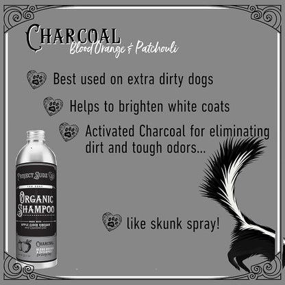 Project Sudz Activated Charcoal Dog Shampoo – Blood Orange & Patchouli | Odor Eliminating, Deep Cleaning Liquid Shampoo | Natural, Eco-Friendly, Made in USA