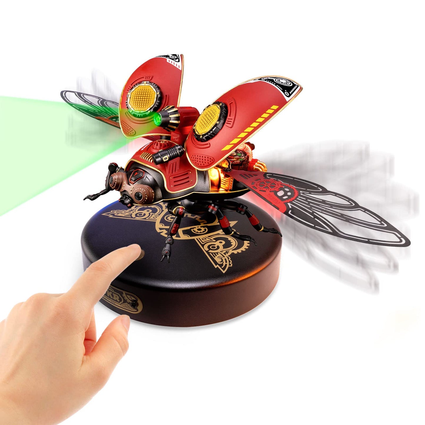 ROKR 3D Metal Model Kits for Adults Scout Beetle - 147PCS 3D Metal Puzzle Electric Mechanical Plastic Building Kit Hobby Kit Gift for Adults