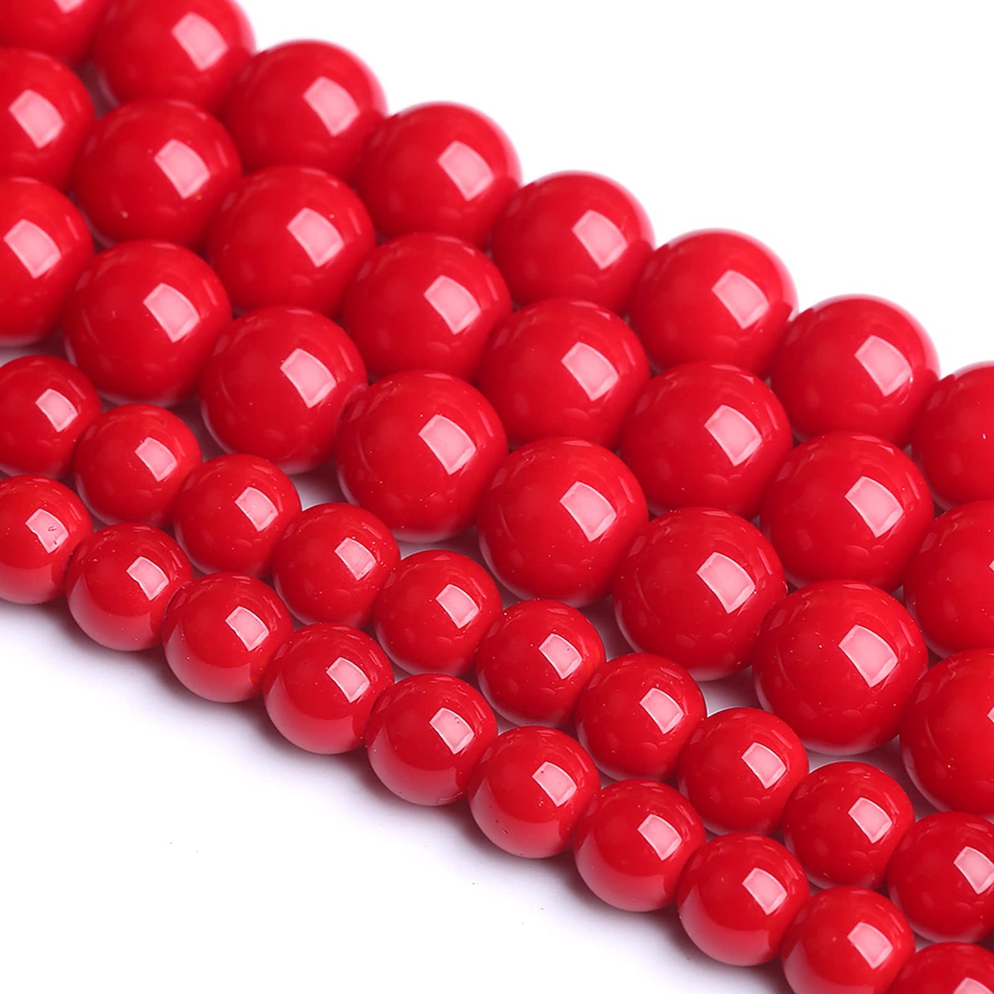 12MM 32PCS Red Glass Round Spacer Loose Beads for Jewelry Making 15 inches DIY Bracelet Necklace