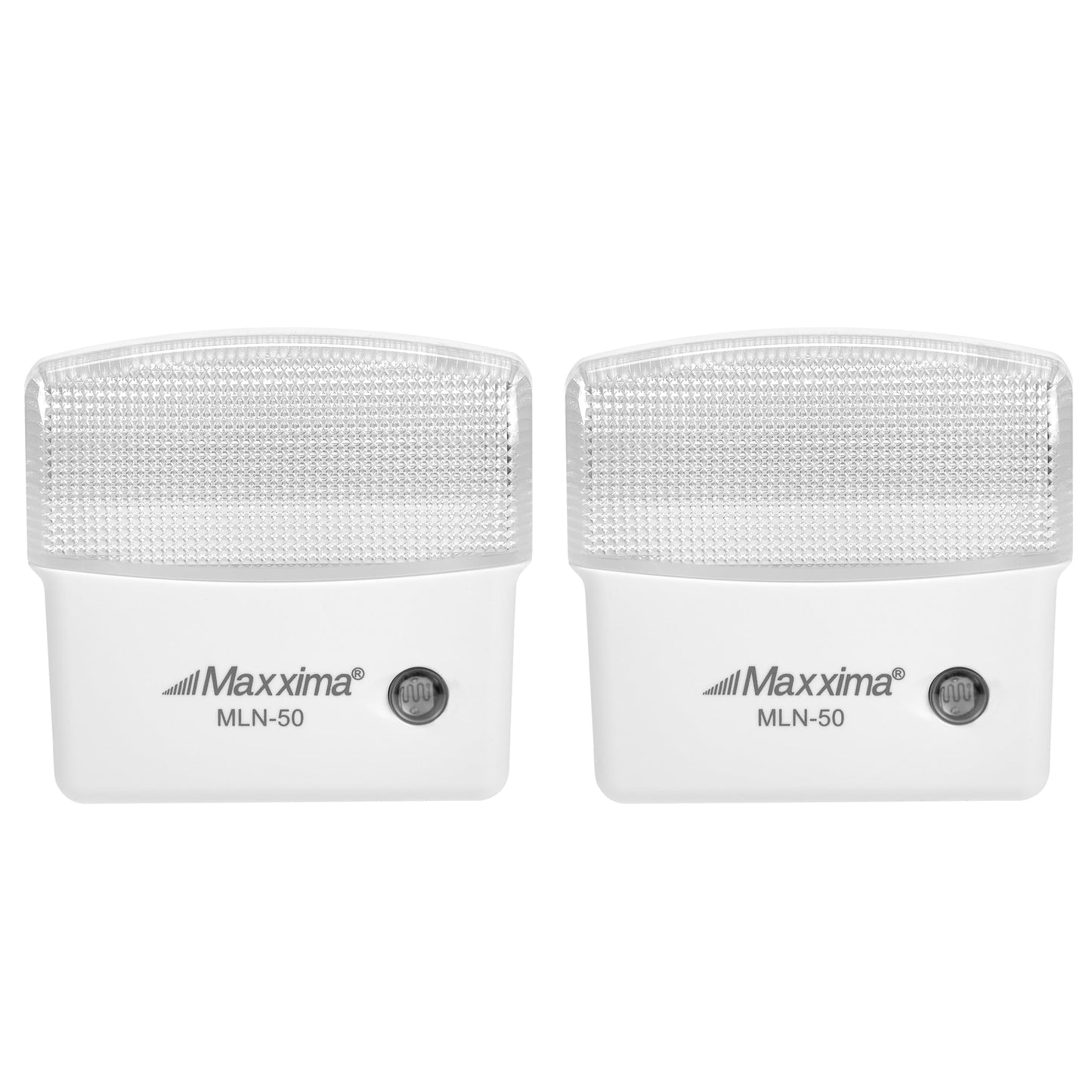 Maxxima LED Night Light with Dusk to Dawn Sensor - Featuring 25 Lumens, Plug in, Ideal for Bedrooms, Bathrooms, Basements, Hallways, and Senior Living, Cool Light - 2 Pack