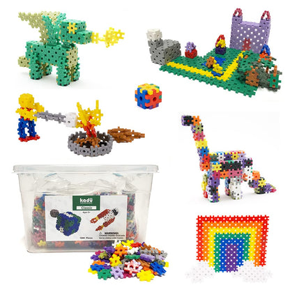 Incredibly Interconnectable Toys KADU Classic 1300 Piece Set - STEM/STEAM Building + Construction Toy, for Open + Imaginative Play