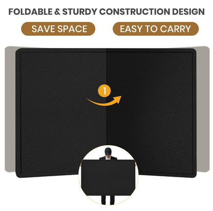 Large Bulletin Board - 72 X 48 inches Cork Board with 30 Pushpin, 6' x 4' Felt Cork Board Notice Pin Board, Self-Adhesive Vision Board Mood Board Foldable Photo Board for Wall (Black)