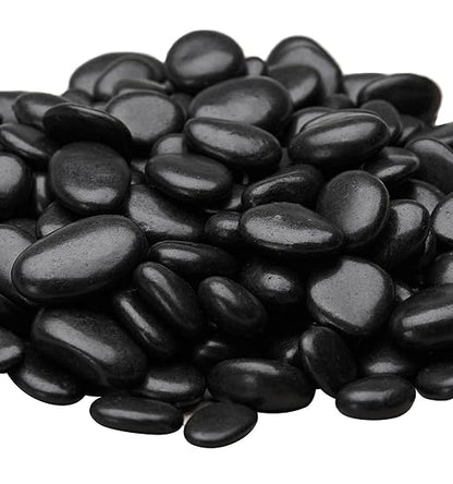 NUPICK 10 Pound River Rocks, 1-2 Inches Polished Pebbles for Plants, Fish Tank, Clear Vase and More, Natural Black Stones