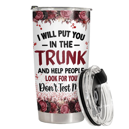 34HD Crazy Cat Tumbler with Lid, 20 oz Stainless Steel Vacuum Insulated Put You In The Trunk Mug, Funny Gifts for Cat Lover Women Men, Black Kitty Gifts for Birthday Halloween Christmas
