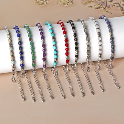 4mm Imperial Jasper Tiny Beaded Bracelets For Women, Energy Gem Charm Jewelry Adjustable Bracelet Gifts for Mom, Daughter, Wife, Coworkers, Friends, Bestie
