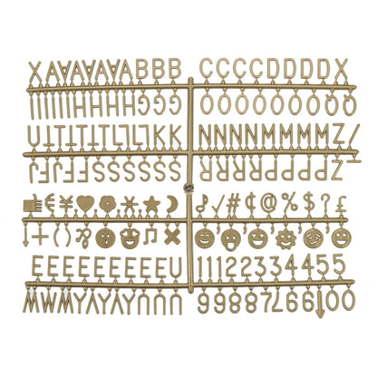 MECCANIXITY 3/4 Inch Letters Set for Felt Letter Board Numbers Symbols Bronze Alphabet Message Board Changeable for Cafe, Wedding, Birthday
