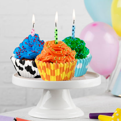 JarThenaAMCS 600Pcs Toy Inspire Game Cupcake Liner Cartoon Story Paper Cupcake Wrapper Cow Print Blue Cloud Checkered Disposable Muffin Cup for Baking Party Supplies, 2 x 1.2 in