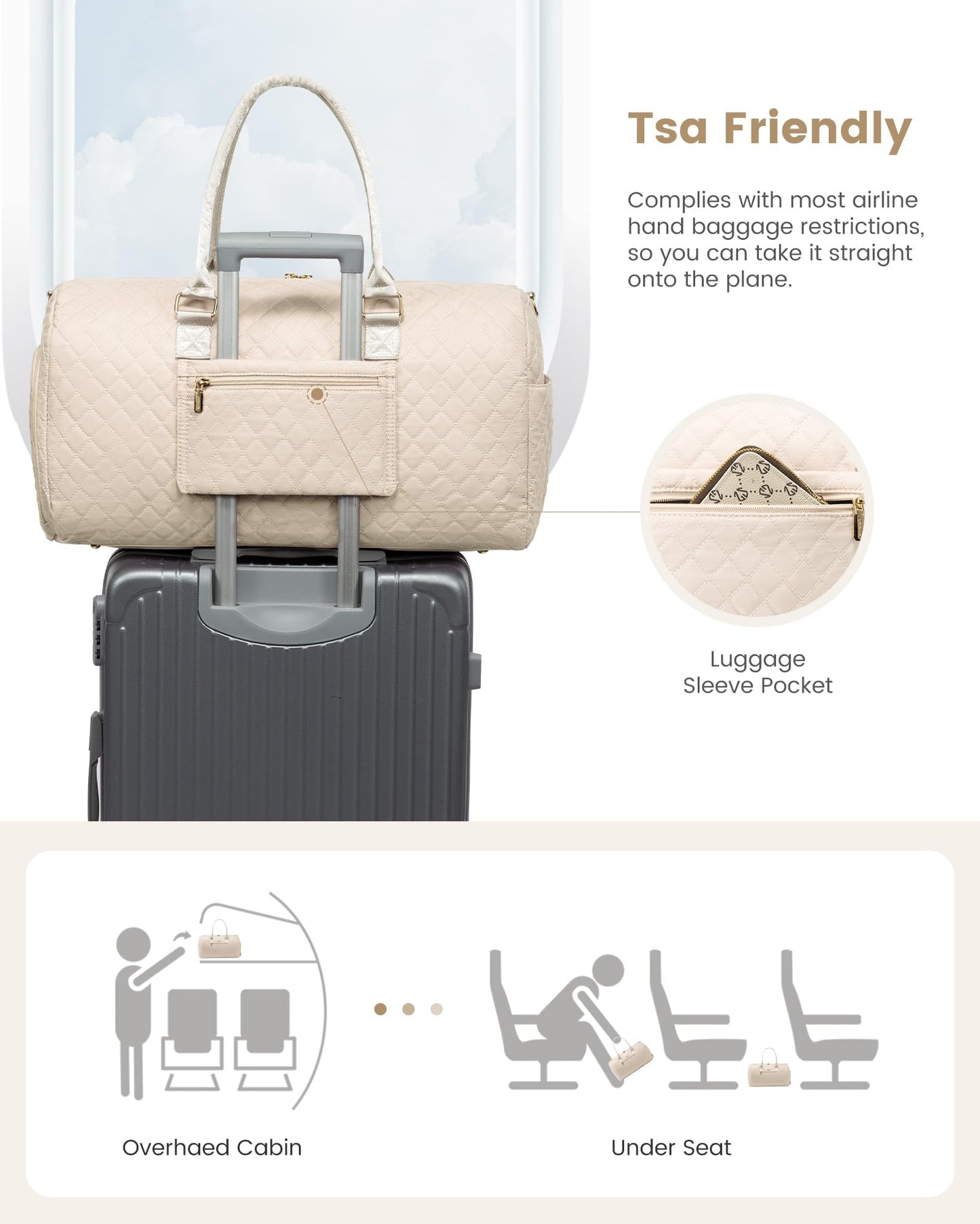 LOVEVOOK Travel Duffle Bag, Weekender Bag for Women with Toiletry Bag, Carry on Overnight Bag with Shoe Compartment, Gym Duffel Bag with Wet Pocket, Mommy Hospital Bags for Labor and Delivery