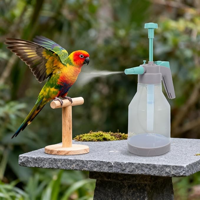 KOMBIUDA Bird Shower Misting Sprayer Bottle: 1.5L/50.72 Fl Oz Handheld Parrot Bath Sprayer Mist Cleaning Tool - Bird Mister for Parakeet Parrot Cockatiel