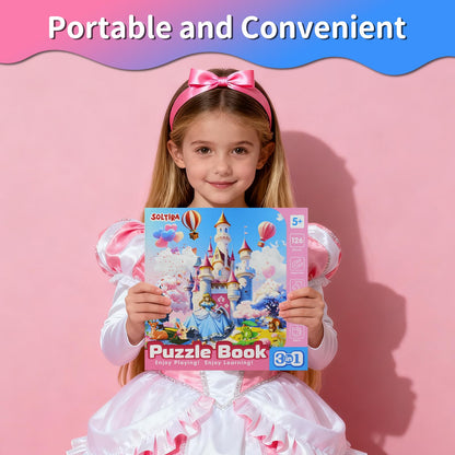 Princess Magnetic Puzzles for Girls 4-6 3 * 42 PCS Unicorn Mermaid Princess Themes Puzzle Magnetic Puzzles for Girls 5-6 Travel Puzzles or Airplane/Car/Road Trip Gift Toys for Girl 6-8 Years Old