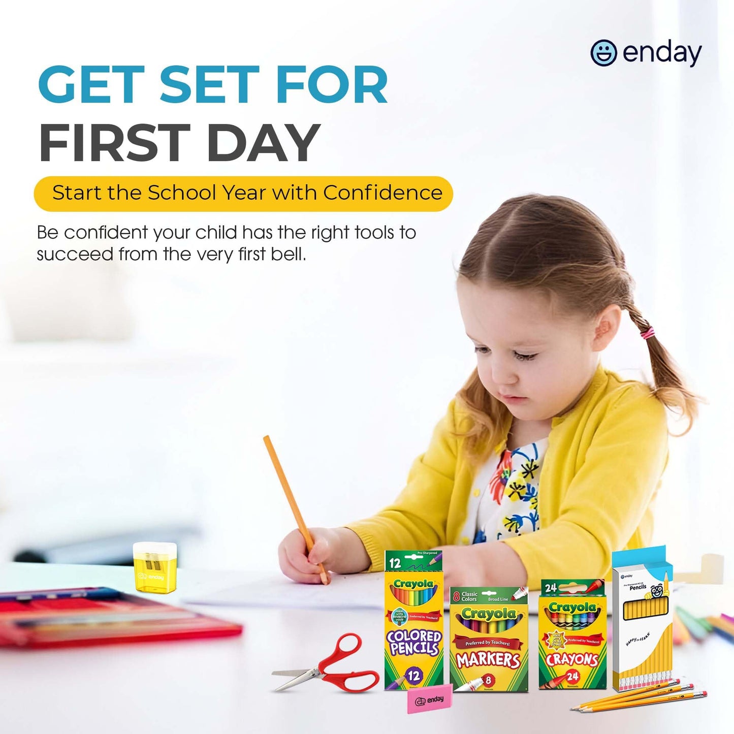 Enday Back to School Supplies Kit - Grades K-5, 83 Piece Back to School Supplies Kit, Kindergarten School Supplies Kids for Girls & Boys