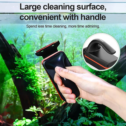 hygger Magnetic Aquarium Fish Tank Glass Cleaner,Detachable Dual-Blades Brush Tool with Floating Scrubber, Double Side Magnetic Algae Scraper for 0.4-0.8 Inch Thick Glass Aquariums Tank (L)