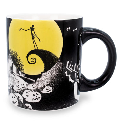 Disney The Nightmare Before Christmas 18-Ounce Ceramic Mug With 3D Jack Skellington Sculpt Inside | Large Coffee Cup For Espresso, Caffeine, Home & Kitchen Essentials | Tim Burton Halloween Gifts