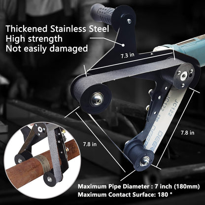 1280W Pipe Belt Sander - Industrial Grade Pipe Tube Polishing Sandingwith 6 Variable Speeds,Suitable for Polishing Various Circular Pipe Materials,Woodworking and Metal Rust Removal(45Pcs Belts).