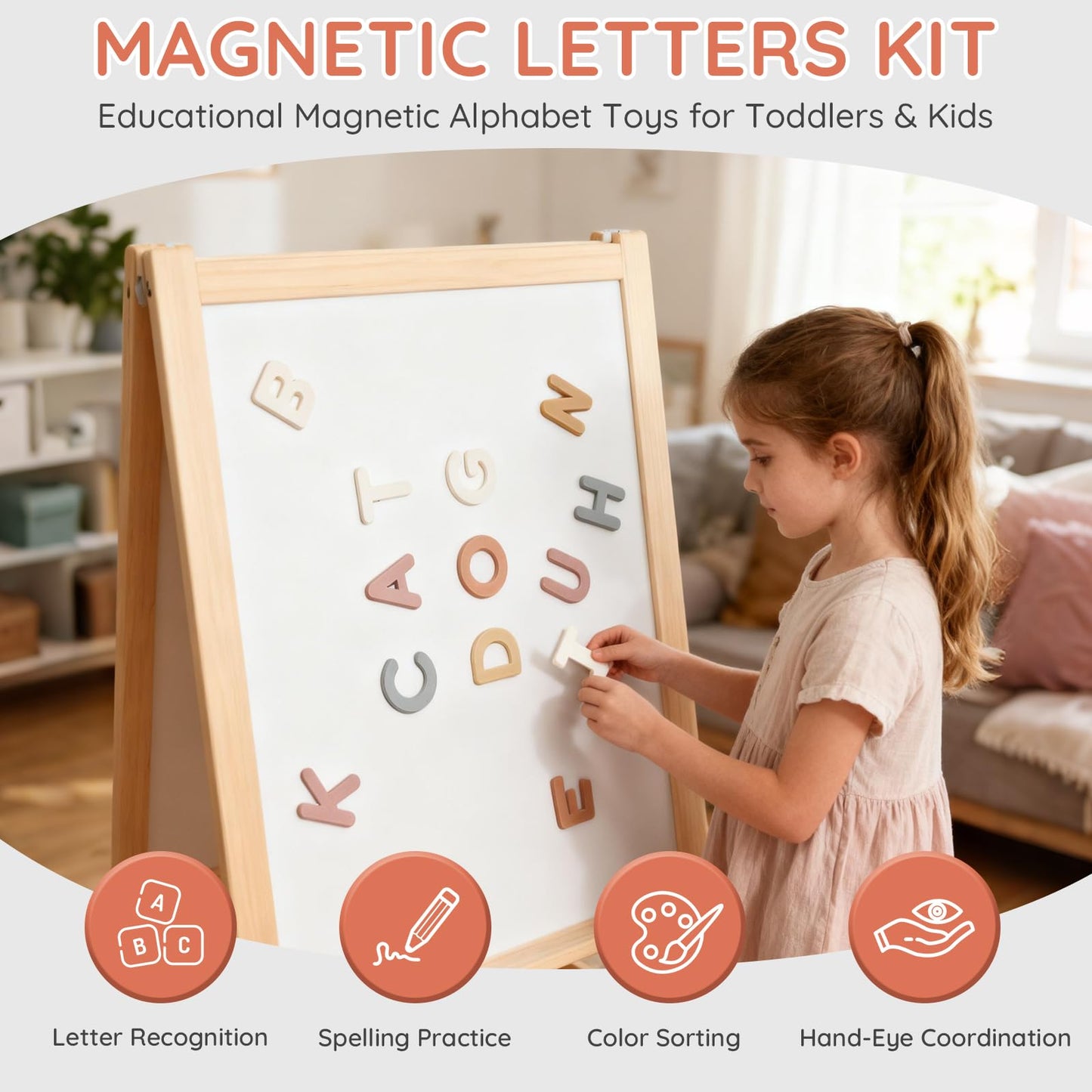 Silicone Alphabet Magnetic Letters, 30PCS Alphabet Magnets Toys ABC Letter Puzzles Preschool Educational Learning Toys Gifts for Girls Boys Toddlers Kids