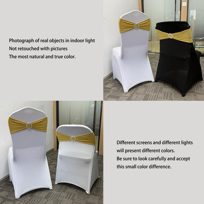 Maiangel Spandex Chair Sashes Bands, Gold, 50PCS