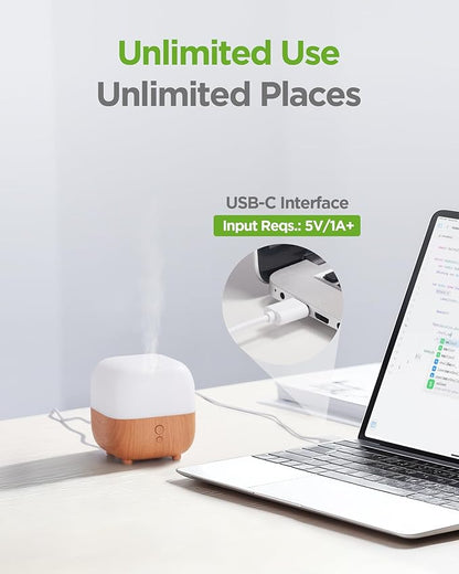 InnoGear 150ml Essential Oil Diffuser, 5-in-1 Diffusers for Home Scent 8 LED Color Aromatherapy Diffuser Air Desk Mini Humidifier Small Vaporizer Aroma Diffuser for Computer Laptop Office, Medium