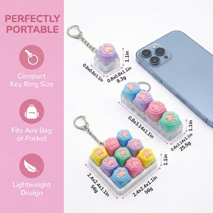 yuyingji Keyboard Fidget Keychain Set | Clicker Fidget Toy with Mechanical Keycap Feel | Sensory Stress Relief for Adults & Teens | Office Desk Gift