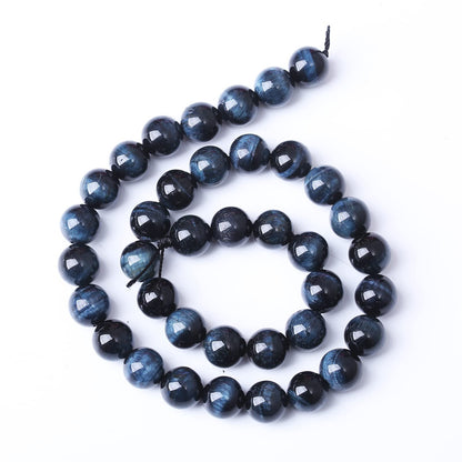 32PCS 12MM AAA Blue Black Tiger Eye Stone Beads Natural Gemstone Bead Crystal Healing Energy Jewelry Making DIY 15 inches