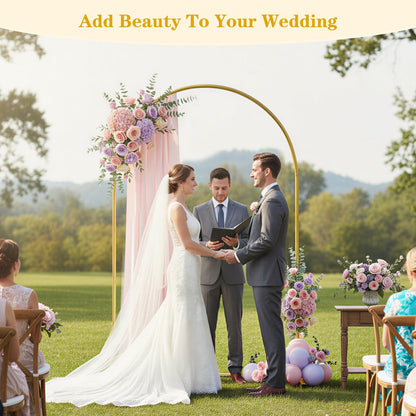 7.2 FT Metal Arch Backdrop Stand, Gold Wedding Arch Frame, Floral Balloon Arch Stand for Birthday Baby Shower Bridal Anniversary Graduation Ceremony Party Backdrop Decoration