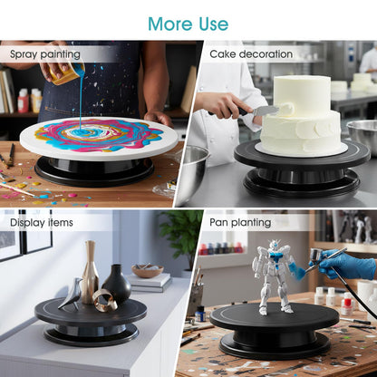 Armrouns 11 Inch Cake Stand, Rotating Cake Turntable for Decorating, Display & Baking, Smooth Revolving Spinner Stand