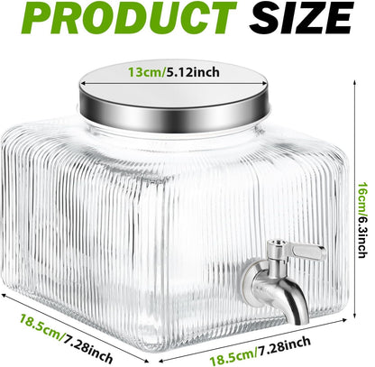 1 Gallon Drink Dispensers for Parties,Beverage Dispenser for Fridge with Leakproof Stainless Steel Spigot, Ideal for Water, Lemonade, Juice, Iced Tea