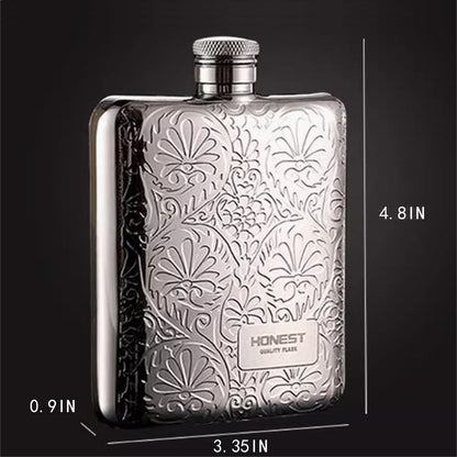 Octaville Whiskey Flask Gift Set for Men - Engraved Leather Hip Flask with Gift Box, Funnel & Polishing Cloth | Ideal Groomsmen Gifts, Father’s Day Presents, Birthday Gifts for Him