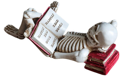 Yahu Lando Halloween Skull Statue Decor,Reading Women Thinker Statue,Modern Bookshelf Decor,Halloween Figurines Home Decorative,Room Decor on Shelf Table Desk for Living Room Office Bedroom