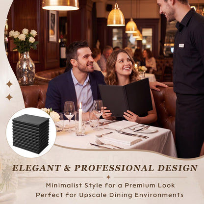 Durable PU Leather Material: PU Leather Resists Scratches, Stains, and wear, Keeping menus Looking Professional and Clean in Busy Restaurants, cafes, and Bars