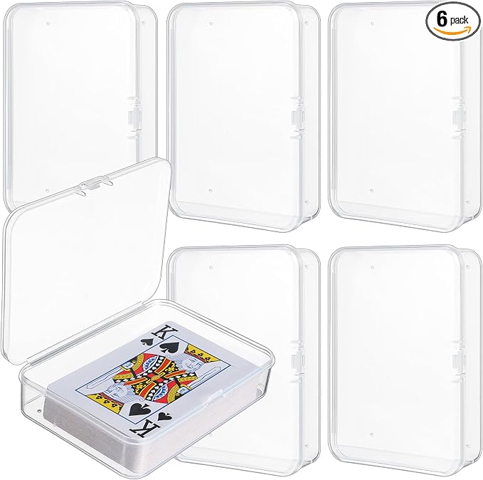 Playing Card Case Clear Card Deck Box Acrylic Playing Game Card Storage Holder Blank Business Card Organizer for Game Card Beads, Craft items, Coins, Jewelry Small Accessories (6)