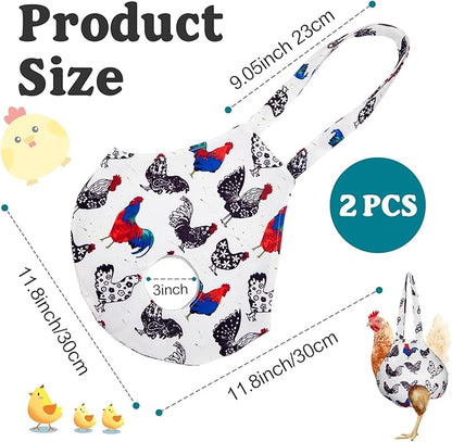 Paterr 2 Pack Chicken Holder Bag, Chicken Carrier Sling Catching Hand Bag Hen Sling with Handle Farm Supplies for Hen Rooster Transport Traveling Hiking Driving(White,11.8 x 11.8 Inch)