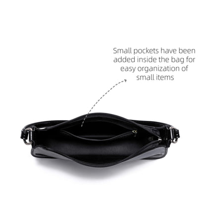 JOLLQUE Small Shoulder Bag for Women, Small Under the Arm Patent Leather Purses, Mini Purse Clutch Y2k Jelly Handbag Zipper Square Satchel Crossbody Bags(Black)