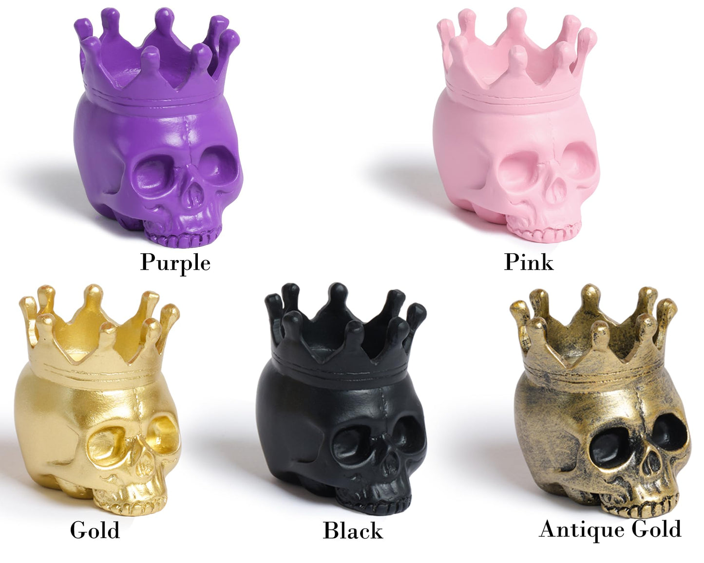 BOIHEGU Black Skull Gothic Ring Jewelry Holder Tray Dish Organizer, Gothic Skull Enthusiasts Gifts