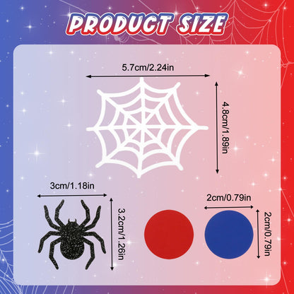 200 Pcs Spider Web Table Confetti Red Blue Round Paper Scatter Hero Themed Table Decorations for Birthday Party Halloween Spooky Baby Shower DIY Crafting Supplies