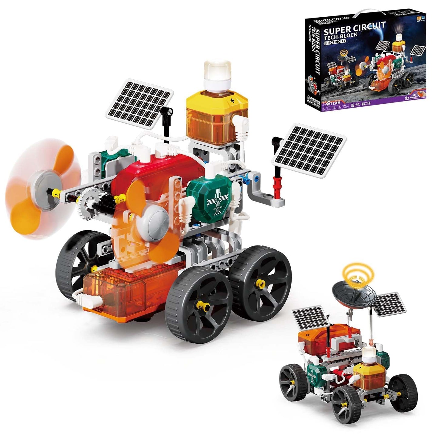 STEM Toys for Ages 8-13, 2-in-1 Physics Science Kit & Building Set, 218 Pcs Circuit Board for Kids with 20+ Experiments & DIY 19 3D Car Model Kits, Educational Engineering Gift for Boys and Girls
