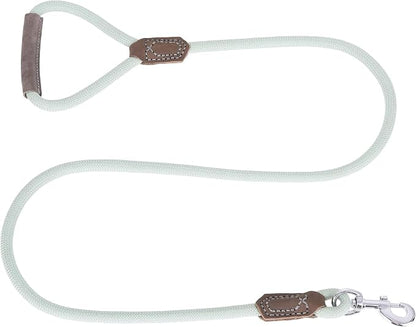 Mile High Life | Premium Leather Dog Leash | Strong Rope Leash | Leather Handle | Zinc Alloy Strong Clasp | Small Medium Large Dogs | 4/5/6 Feet(Green, 60 Inch (Pack of 1))
