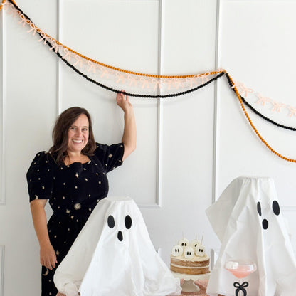 Black Pom Pom Garland New Years Eve Decoration Felt Ball Garland 5 Foot Mini Wool Balls Wool Black Birthday Party, Halloween Tree & Goth Christmas Decorations