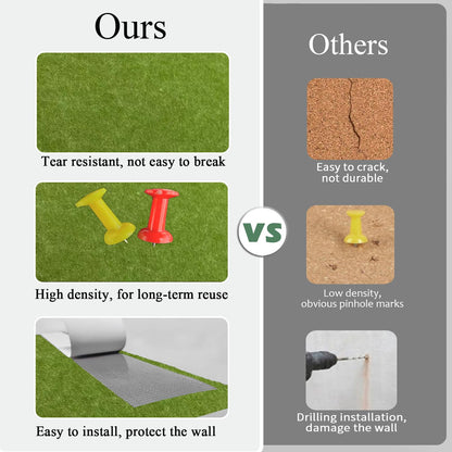 Leallace Green Felt Cork Tiles, 24" x 36" Large Cork Board, Bulletin Board for Christmas Decorations, 6 Pack Felt Boards with 30 Pushpins, Cork Boards for Office, Classroom, Home