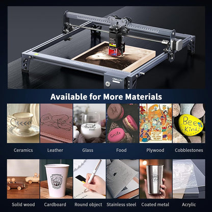 Creality Laser Engraver, 10W Output Power Laser Cutter, 0.06mm High Precision Laser Cutter and Engraver for Wood and Metal, Paper, Acrylic, Glass, Leather etc, 15.7"×16.3" Workspace