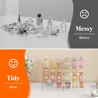 Lifewit Perfume Organizer, Bedroom Decor, Cologne Cupcake Stand, Tool-Free Assembly, Makeup Display Shelf for Vanity Bathroom Counter Storage, Clear, 23 cm/9", 1 Pcs